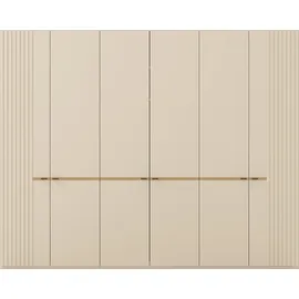 Musterring Drehtürenschrank MUSTERRING "Isabelle", beige (champagner, dekor), B:295,2cm H:236cm T:58cm, Hartfaserplatte, Holzwerkstoff, Schränke, Drehtürenschrank, Lamellen in Korpusfarbe, Griffe in schwarz, versch. Größen und Farben
