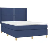 vidaXL Boxspringbett mit Matratze Blau 140x200 cm Stoff