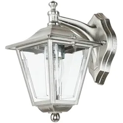 Licht-Erlebnisse Außenwandleuchte LEROS E27 Nickel matt Messing Acrylglas LE89316
