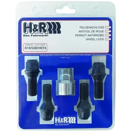 H&R Felgenschloss-Set M14x1,25x28mm Kegelbund Schwarz