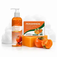 Persimmon Body Wash & Kaki Seife Set – Sanftes Duschgel und Natur Kernseife für Gesicht und Körper, Feste Seife, Tiefenreinigung, Feuchtigkeitsspendend, Frische Hautpflege für Frauen & Männer