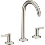 Hansgrohe Axor One 3-Loch Waschtischarmatur 170 Push-Open Ablaufgarnitur edelstahloptik