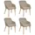 vidaXL Esszimmerstühle 4 Stk. Beige Stoff und Massivholz Eiche