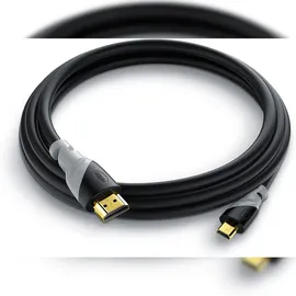 CSL HDMI Typ D (Micro) 2.0 zu HDMI Typ A Kabel, 4K, Ethernet, Ultra HD 2160p (3840 × 2160 Pixel) - 2m