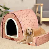 Große Hundehütte, luxuriös, warmes Hundekissen, XL, XXL, für den Innenbereich, großes Hundebett, Katzenhöhle, Iglu, für drinnen und draußen, waschbar (XXL 92 x 68 x 72 cm, E)