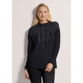 Madeleine Sweatshirt mit Strass-Besatz schwarz 36