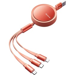 Mcdodo Cable USB CA-7252 3in1 retractable 1,2m (orange) (1.20 m, USB 3.2 Gen 1), USB Kabel