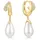 ANIA HAIE Ohrstecker Pearl Drop Huggies gold/transparent 925er Silber onesize