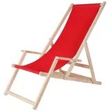 MuCoLa Strandstuhl mit Armlehne 51,5 x 98,5 x 101,5 cm rot