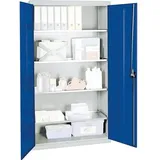 Stumpf, Werkstattschrank, Werkzeugschrank B1000xT500xH1800 mm RAL 7035/5010 4 Wannenböden (100 cm, 180 cm)