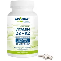 APOrtha® Vitamin D3 10.000 IE + Vitamin K2 MK-7 Cyclo® 200 μg - 120 vegetarische Kapseln 120 St
