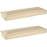 vidaXL Palettenkissen 120 x 40 x 8 cm beige 2 St.
