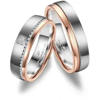 Trauring MARRYA "Titan Ringe Trauringe Eheringe Partnerringe" Gr. 60, rosa (damen ring, silber, rosé), Fingerringe, Damen, 60, Titan