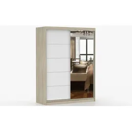 fabryka mebli idczak Schwebetürenschrank Vista 150 x 200 x 0 cm Braun/Weiß