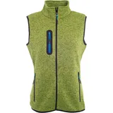 James & Nicholson Strickfleece Weste Kiwi-Melange/Royal L