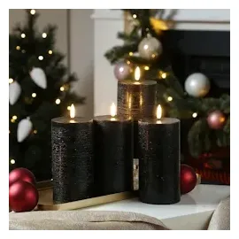 uYuni LED Kerzenset PIA 15 cm schwarz 4 St.
