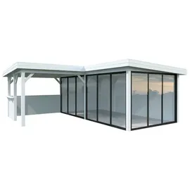 Palmako Carport/Pavillon Connect Lenna 24,9 m2 Set 423 Slide weiß lackiert