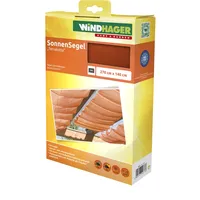 WINDHAGER Sonnensegel für Seilspanntechnik, Wintergarten und Terrassen Beschattung, Seilspannmarkise, 270 x 140 cm, 10877, Terracotta