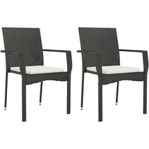 vidaXL Gartenstuhl 57,5 x 94 x 88 cm schwarz 2 St.