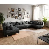 DELIFE Wohnlandschaft Clovis XL Schwarz Modulsofa erweiterbar, Design Wohnlandschaften, Couch Loft, Modulsofa, modular