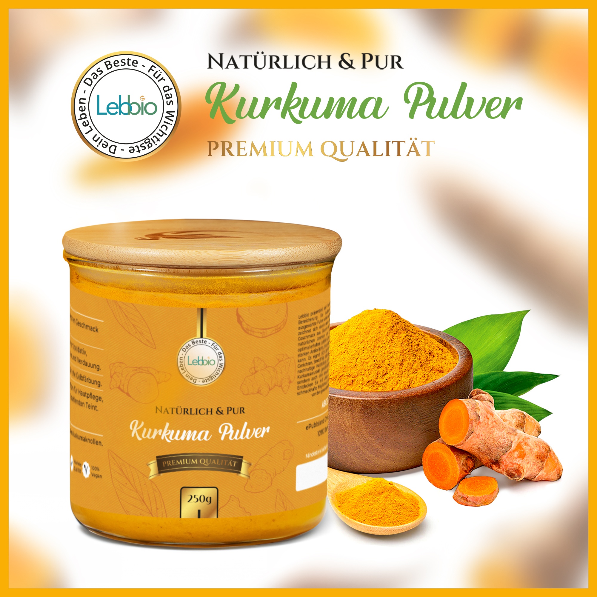 Lebbio - Kurkuma Pulver - 100% rein - 250g