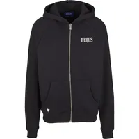 pequs Sweatjacke "PEQUS PQS-ZH-100-001 Back Logo", Herren, Gr. M, schwarz, 100% Baumwolle, unifarben, Sweatjacken Sweatjacke