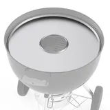 Onlyfire Feuerplatte, Grillplatte Edelstahl, Ø 54,6 cm Grillring, Feuerring mit Ölauffangrillen, BBQ-Disc für Weber 57cm Holzkohle Kugelgrill, Räucherofen, Runde Grills, BBQ-Platte, Silber