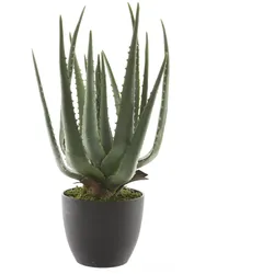 Aloe Vera im Topf - Kunstpflanze - H: 40cm - D: 25cm - grün