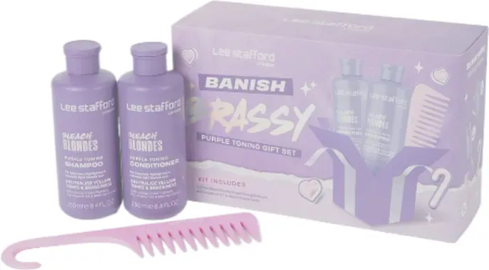 Lee Stafford Bleach Blondes 250 ml + 250 ml + 1 x Bürstenset 3-teilig