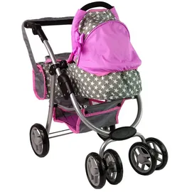 alice"s wonderland' Alice 2-in-1-Puppenwagen Sterne Rosa
