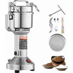 VEVOR Elektrische Getreidemühle 2kW Maschine Maismühle 750g Kräutermühle