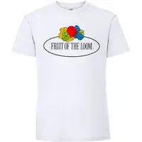 Fruit of the Loom Ringspun Premium T-Shirt mit Vintage-Logo auf der Brust, weiß - Vintage-Logo groß, S