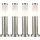 ETC Shop Sockelleuchte Edelstahl 4er Set spritzwassergeschützt E27 grau