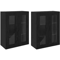 vidaXL Wandmontierte Schränke 2 pcs Schwarz Eichen-Optik
