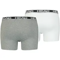 HEAD Herren Boxershorts im Pack - Basic, Baumwoll Stretch, einfarbig Grau XL 2er Pack (1x2P)