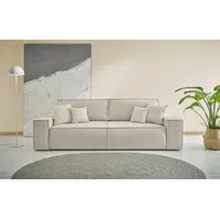 3-Sitzer ANDAS "FINNLEY Schlafsofa 257 cm, Schlaffunktion mit Bettkasten (200/136cm)" Sofas Gr. B/H/T: 257cm x 85cm x 102cm, Struktur fein, beige (creme) in Aqua Clean-Bouclé, Struktur fein u. Cord