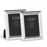 EDZARD Bilderrahmen Florenz, versilbert und anlaufgeschützt, 2er Set für 13x18 cm Foto silberfarben