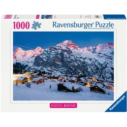 Puzzle RAVENSBURGER "Beautiful Mountains, Berner Oberland, Mürren", bunt, Puzzles, KinderB:70cm H:50cm, Made in Germany, B:70cm H:50cm