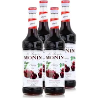 Monin Sirup Cherry 0,7L - Cocktails Milchshakes Kaffeesirup (4er Pack)