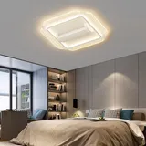 Stesulfr Flügellose Deckenventilatoren mit Beleuchtung dünner dimmbarer LED Deckenventilator aus Aluminium mit Beleuchtung 6 Geschwindigkeiten moderner leiser Deckenventilator Schlafzimmer Wohnzimmer(