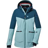 KILLTEC Damen Skijacke/Funktionsjacke mit Kapuze, Schneefang und Unterarmventilation KSW 40 WMN SKI JCKT, hell eisblau, 46,