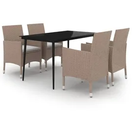 vidaXL Garten-Essgruppe 5-tlg. Beige