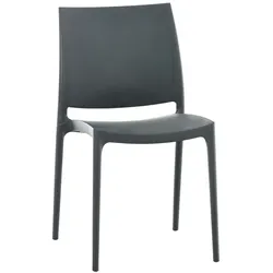 DELUKE® Stuhl VAYA - 81x44x50cm, dunkelgrau, Kunststoff Kunststoff Gestell Stühle Esszimmerstühle Stuhl Esszimmer Esstisch Stühle Küchenstuhl