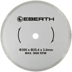 EBERTH Diamanttrennscheibe 300mm, für Gipsplatten, Fliesen & Ziegel