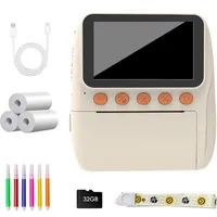 Sofortige Druckkamera für Kinder mit 32 GB Kartenmalstift, 1080P, Retro-Design, für Kinder von 3–12 Jahren, Haltbarkeit und sichere Materialien, Kinder sofort drucken Kamera