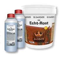 Jaeger Echt-Rost Farbe mit Eisenpartikeln (1,0 L Grundfarbe + 2 x 250 ml Aktivator)