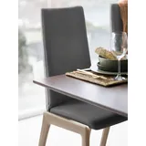 Polsterstuhl STRESSLESS "Laurel", grau (rock paloma, walnuss), B:57cm H:105cm T:60cm, Leder PALOMA: PALOMA ist ein durchgefärbtes Semianilin-Möbelleder mit natürlicher Narbung., Stühle, Polsterstuhl, High Back, Größe M, mit abgerundeten Beinen in Walnuss