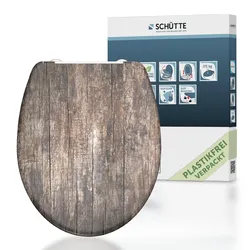 Schütte Duroplast WC Sitz OLD WOOD, mit Absenkautomatik und Schnellverschluss