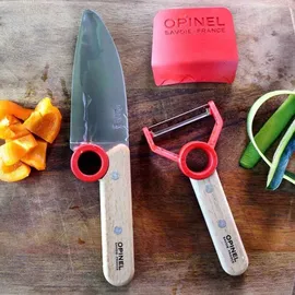 Opinel Le petit Chef Kinder Kochmesser-Set, rot/natur/silber, 3-teilig (1 Set)