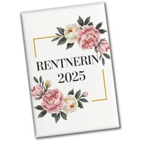 Speecheese Rentnerin 2025 Blumen Souvenir Magnet für den Ruhestand